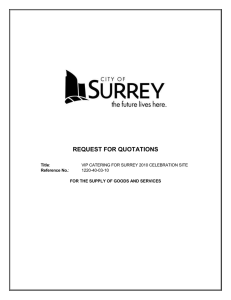 REQUEST FOR QUOTATIONS VIP CATERING FOR SURREY 2010 CELEBRATION SITE 1220-40-03-10