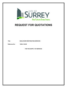 REQUEST FOR QUOTATIONS  Title: BOULEVARD RESTORATION SERVICES