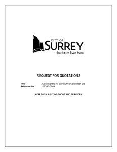REQUEST FOR QUOTATIONS Audio / Lighting for Surrey 2010 Celebration Site 1220-40-75-09
