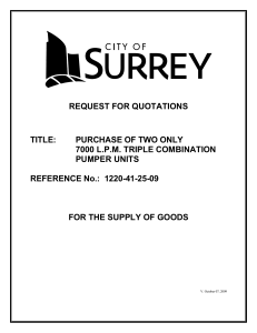 REQUEST FOR QUOTATIONS TITLE: PURCHASE OF TWO ONLY 7000 L.P.M. TRIPLE COMBINATION