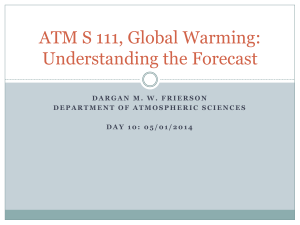 ATM S 111, Global Warming: Understanding the Forecast