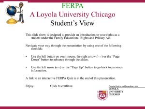 FERPA A Loyola University Chicago Student’s View