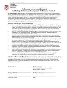 Performance Improvement Document: Goal Setting