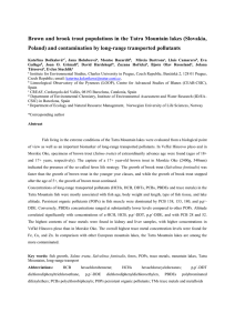 Brown and brook trout populations in the Tatra Mountain lakes... Poland) and contamination by long-range transported pollutants