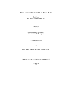 POWER GENERATION USING SOLAR POWER PLANT