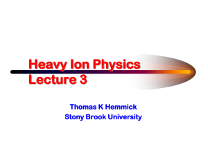 Heavy Ion Physics Lecture 3 Thomas K Hemmick Stony Brook University
