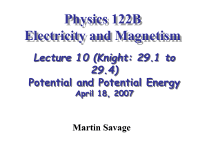 Physics 122B Electricity and Magnetism Lecture 10 (Knight: 29.1 to 29.4)