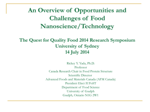 An Overview of  Opportunities and Challenges of  Food Nanoscience/Technology