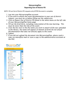 MyLearningPlan Reporting Out of District PD