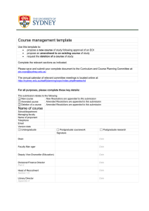 Course management template