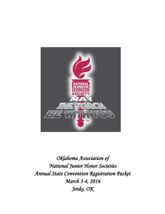 Oklahoma Association of National Junior Honor Societies Annual State Convention Registration Packet