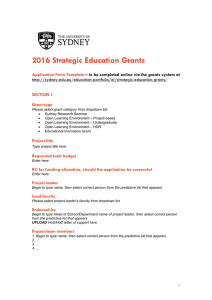 2016 Strategic Education Grants
