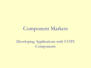 Component Markets Developing Applications with COTS Components