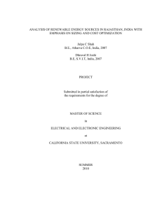 ANALYSIS OF RENEWABLE ENERGY SOURCES IN RAJASTHAN, INDIA WITH