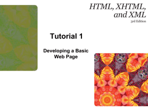 Tutorial 1 Developing a Basic Web Page