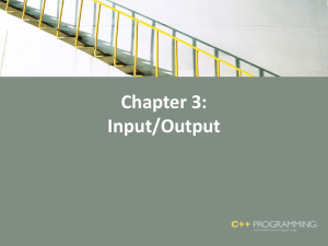 Chapter 3: Input/Output