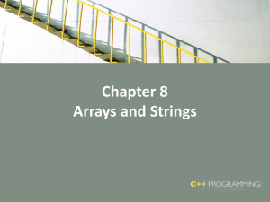 Chapter 8 Arrays and Strings