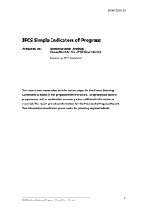 IFCS Simple Indicators of Progress Prepared by: Ibrahima Sow, Senegal