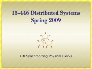 L-8 Synchronizing Physical Clocks 1