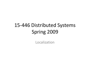 15-446 Distributed Systems Spring 2009 Localization