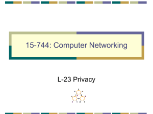 15-744: Computer Networking L-23 Privacy
