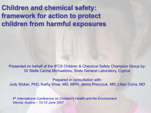 Children and chemical safety: framework for action to protect
