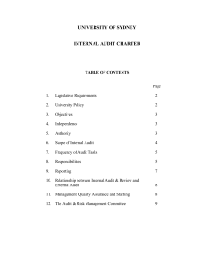 UNIVERSITY OF SYDNEY  INTERNAL AUDIT CHARTER