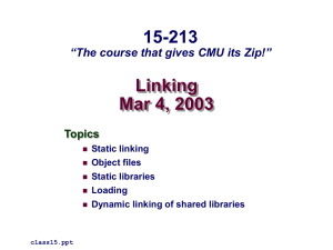 Linking Mar 4, 2003 15-213 “The course that gives CMU its Zip!”