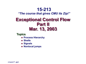 Exceptional Control Flow Part II Mar. 13, 2003 15-213