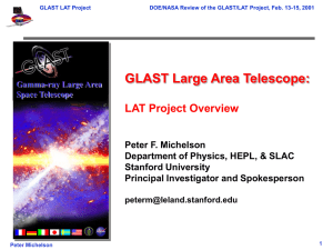 GLAST Large Area Telescope: LAT Project Overview