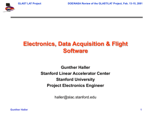 Electronics, Data Acquisition &amp; Flight Software Gunther Haller Stanford Linear Accelerator Center