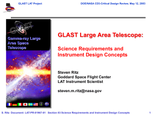 GLAST Large Area Telescope: Science Requirements and Instrument Design Concepts Steven Ritz