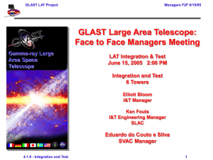 GLAST Large Area Telescope: Face to Face Managers Meeting