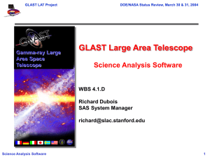 GLAST Large Area Telescope Science Analysis Software Gamma-ray Large Area Space