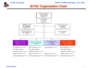 I&amp;T&amp;C Organization Chart – Oct 2, 2001 GLAST LAT Project