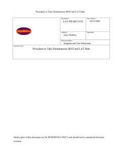 LAT-PS-04133-01 Procedure to Take Simultaneous BGO and LAT Data