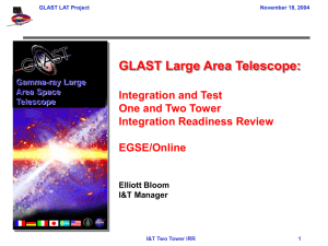 GLAST Large Area Telescope: Integration and Test One and Two Tower
