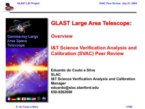 GLAST Large Area Telescope: Overview I&amp;T Science Verification Analysis and