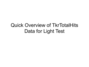 Quick Overview of TkrTotalHits Data for Light Test