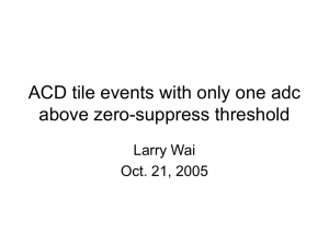 ACD tile events with only one adc above zero-suppress threshold Larry Wai