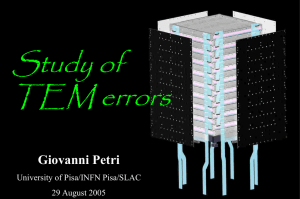 Study of TEM errors Giovanni Petri University of Pisa/INFN Pisa/SLAC
