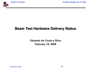 Beam Test Hardware Delivery Status Eduardo do Couto e Silva
