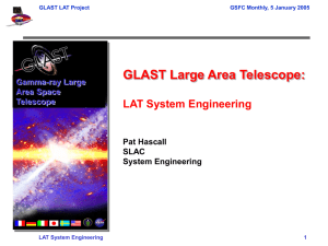 GLAST Large Area Telescope: LAT System Engineering Pat Hascall SLAC