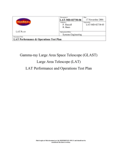 Gamma-ray Large Area Space Telescope (GLAST) Large Area Telescope (LAT)