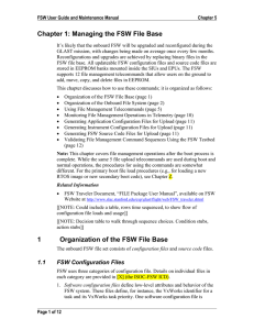 Chapter 1: Managing the FSW File Base