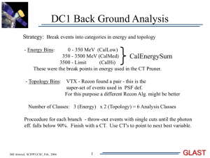 DC1 Back Ground Analysis CalEnergySum Strategy: