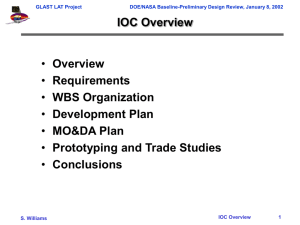 IOC Overview Overview Requirements WBS Organization