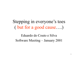 Stepping in everyone’s toes ….) ( but for a good cause