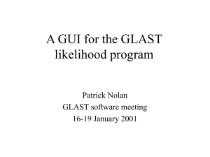 A GUI for the GLAST likelihood program Patrick Nolan GLAST software meeting