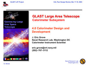 GLAST Large Area Telescope Calorimeter Subsystem 4.0 Calorimeter Design and Development